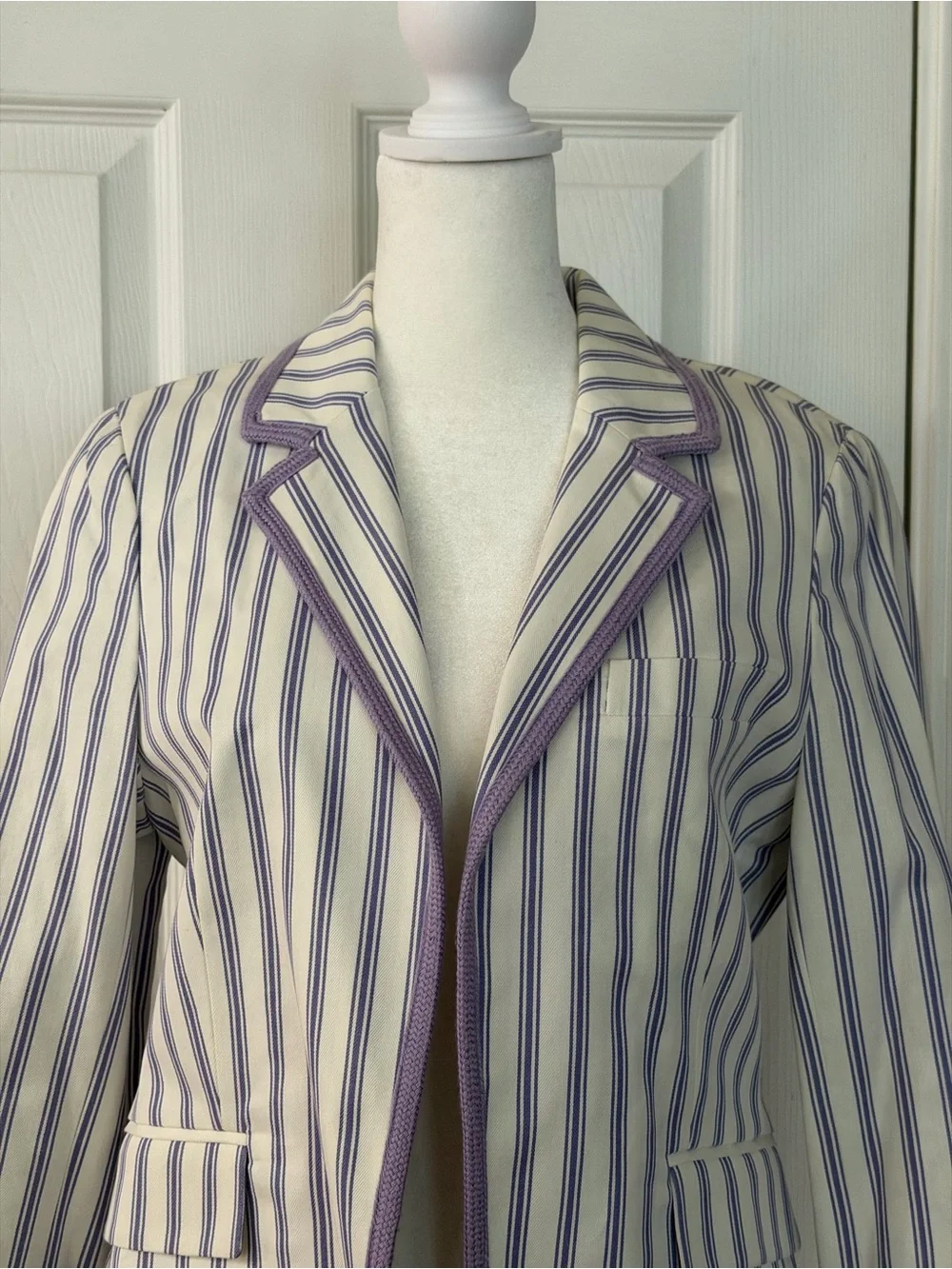 Tory Burch Lavender Striped Blazer - Picture 3 of 10